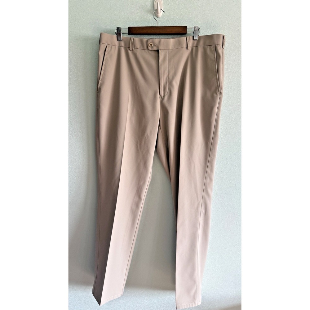 Peter Millar Golf Pants Crown Sport 38 x 34 Khaki Polyester NWOT